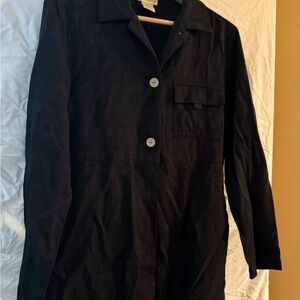 TravelSmith Women's Black Shirt Jacket Button-Down for Travel Size M